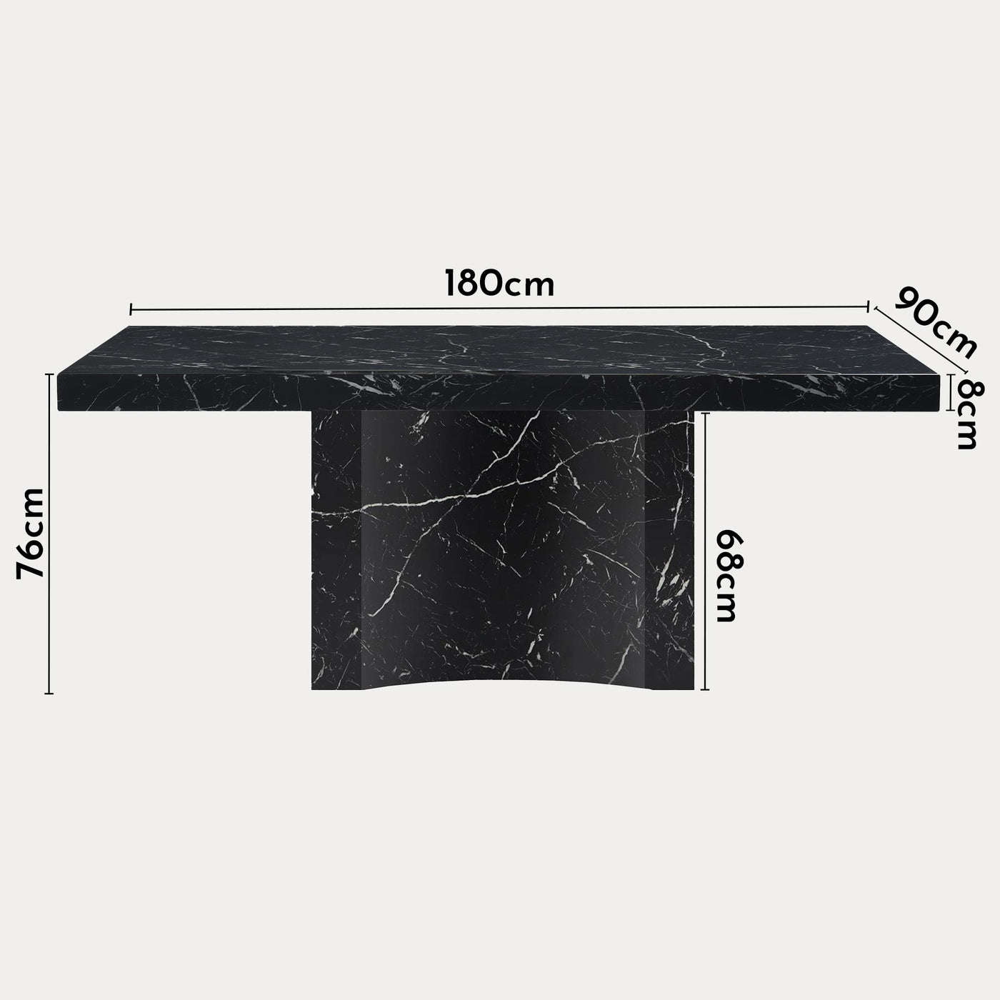 MALYA Table à manger marbre d'ingénierie noir - Table à manger - Mobilier Deco