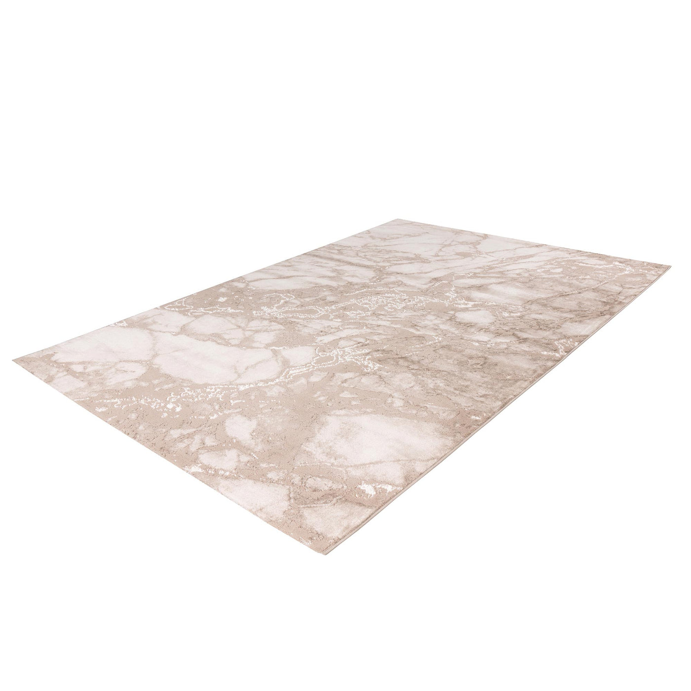 MARMARIS Tapis en tissu à veinure marbré beige -160x230 cm - Tapis - Mobilier Deco