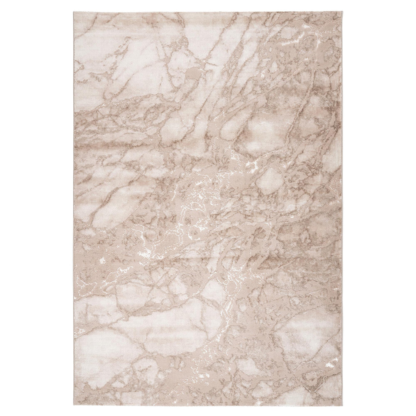 MARMARIS Tapis en tissu à veinure marbré beige -160x230 cm - Tapis - Mobilier Deco