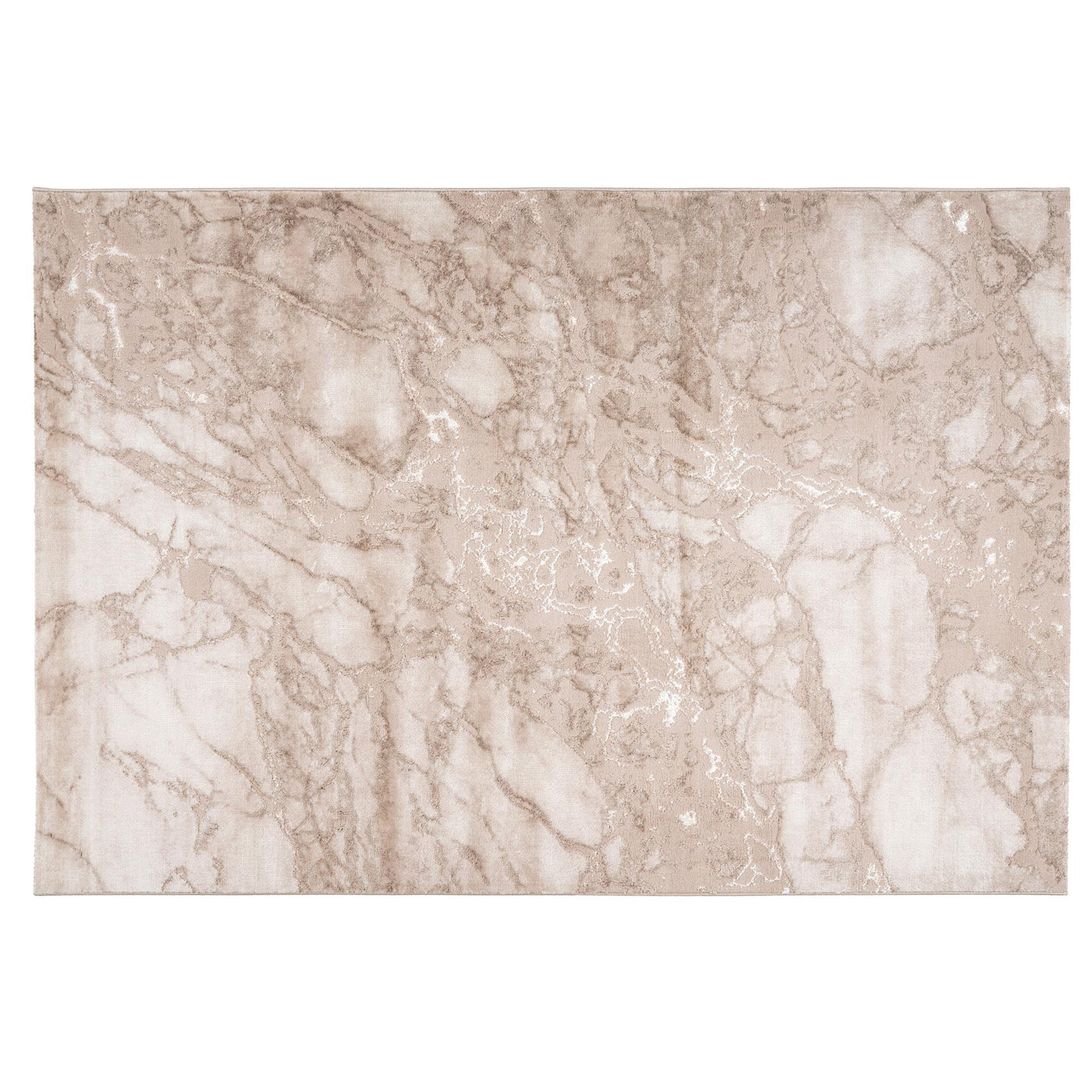MARMARIS Tapis en tissu à veinure marbré beige -160x230 cm - Tapis - Mobilier Deco