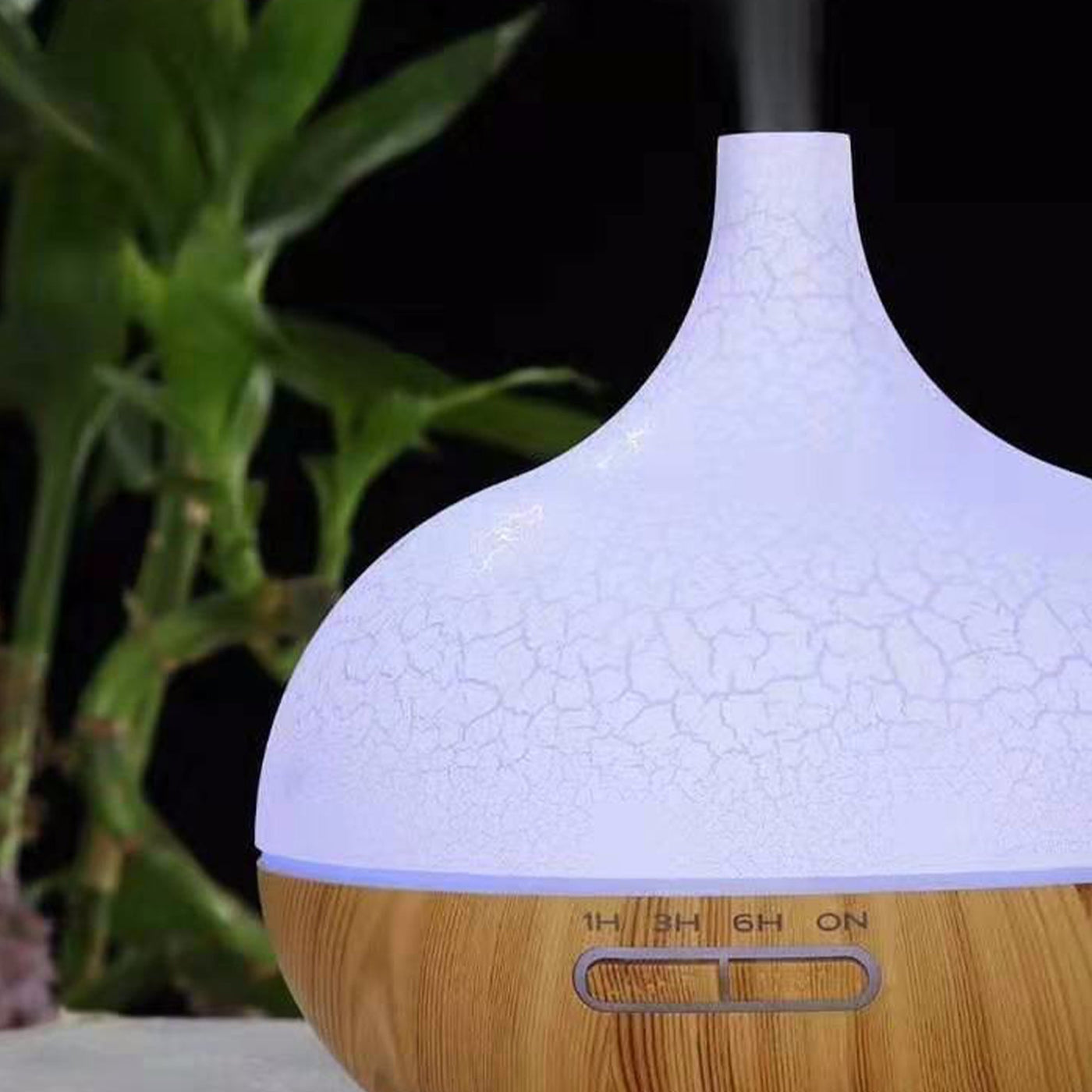 MAROS Diffuseur d'huiles essentielles à LED couleur bois et blanc - Diffuseurs - Mobilier Deco