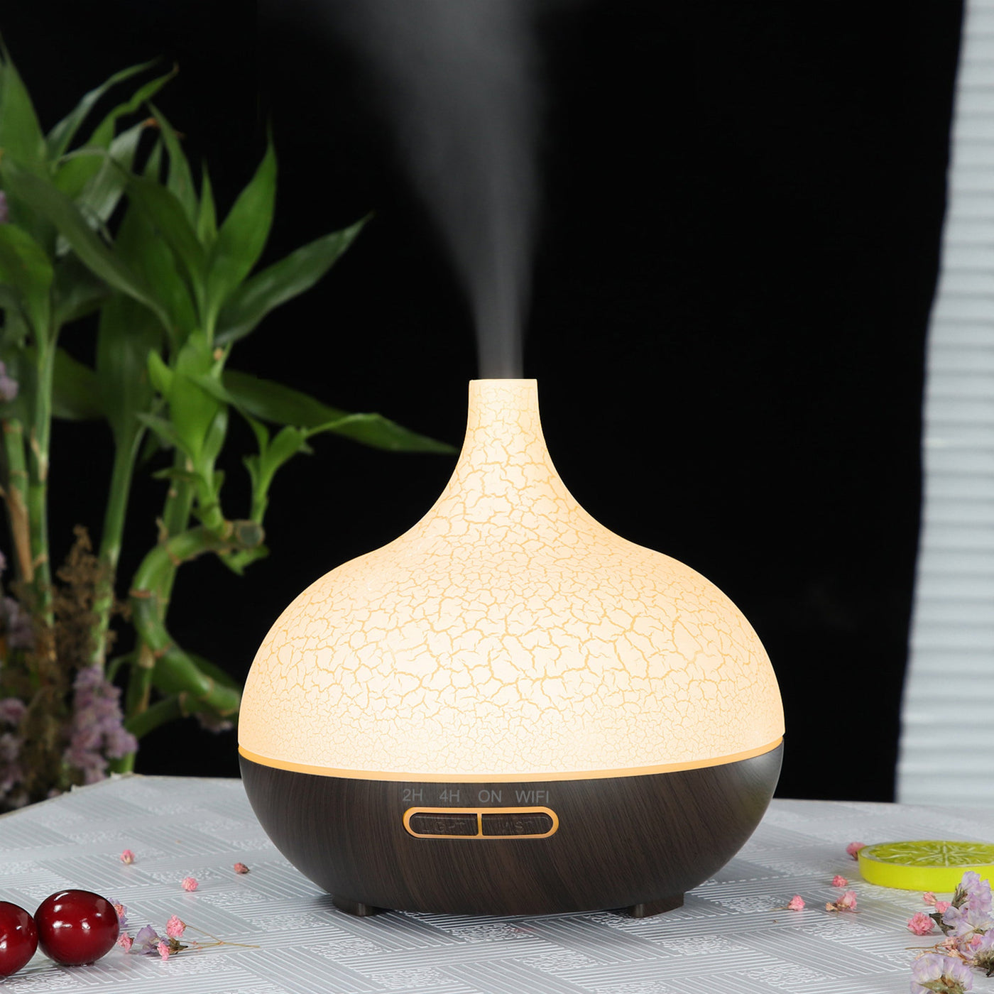 MAROS Diffuseur d'huiles essentielles à LED noir et blanc - Diffuseurs - Mobilier Deco