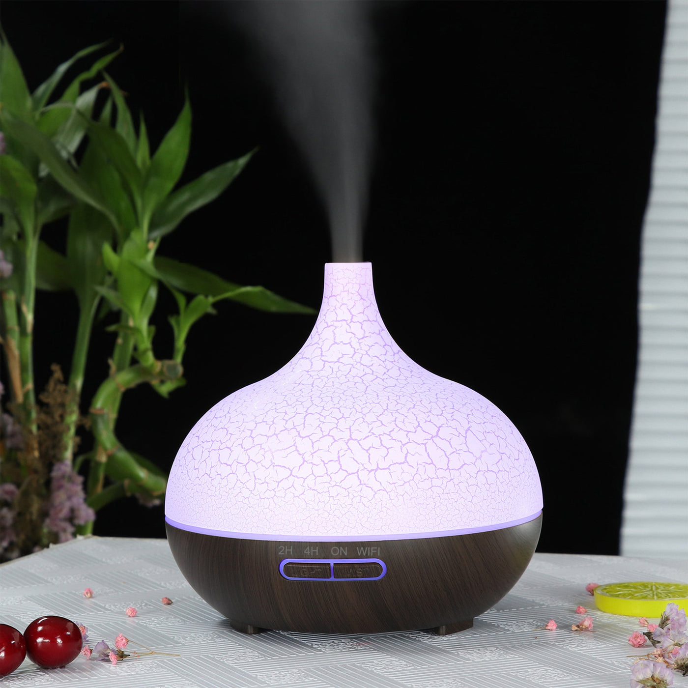 MAROS Diffuseur d'huiles essentielles à LED noir et blanc - Diffuseurs - Mobilier Deco