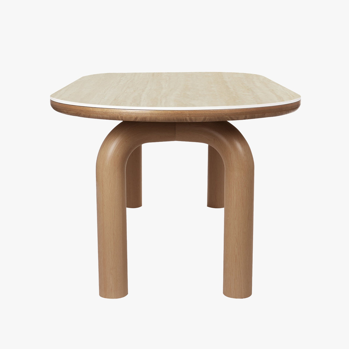 MARTINA Table à manger ovale en céramique pieds en métal couleur bois clair 180 cm - Table à manger - Mobilier Deco