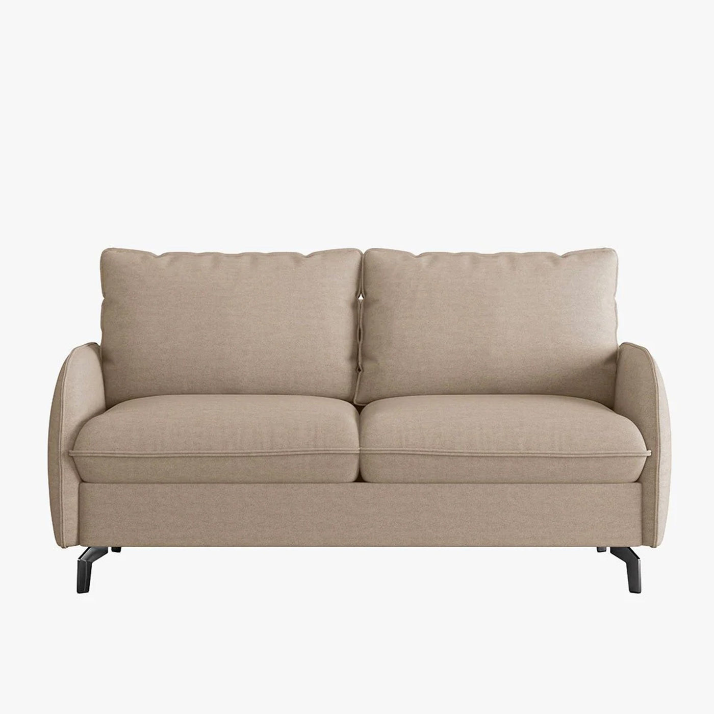 MARTINE Canapé 3 places convertible en tissu taupe matelas 14 cm - Canapés convertibles - Mobilier Deco