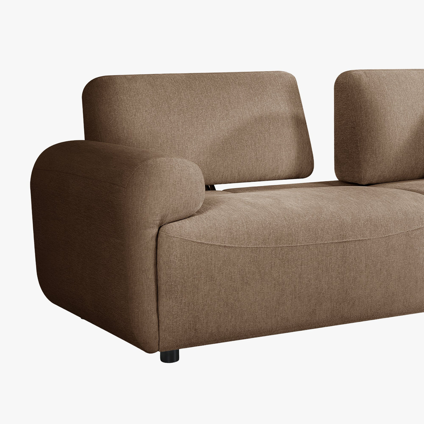 MARY Canapé 3 places avec dossier amovible en tissu taupe - Canapés fixes - Mobilier Deco