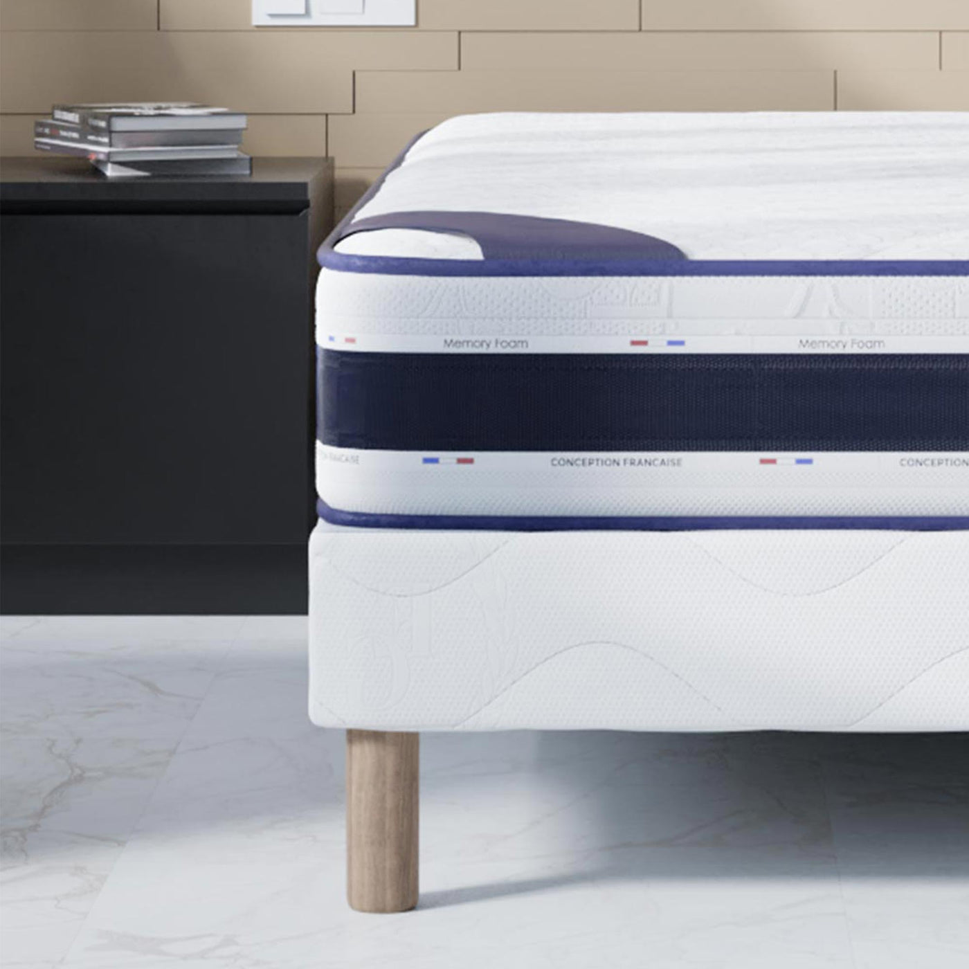 MATIAS Matelas mémoire de forme épaisseur 22 cm - 90x190 cm - Matelas - Mobilier Deco