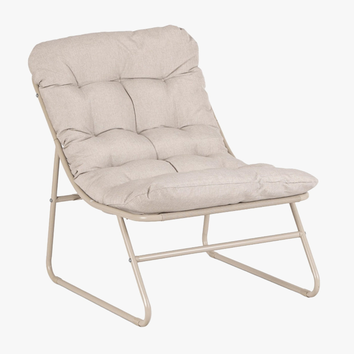 MEGARA Ensemble de mobilier de jardin 4 places avec table en métal beige - Mobilier de jardin - Mobilier Deco