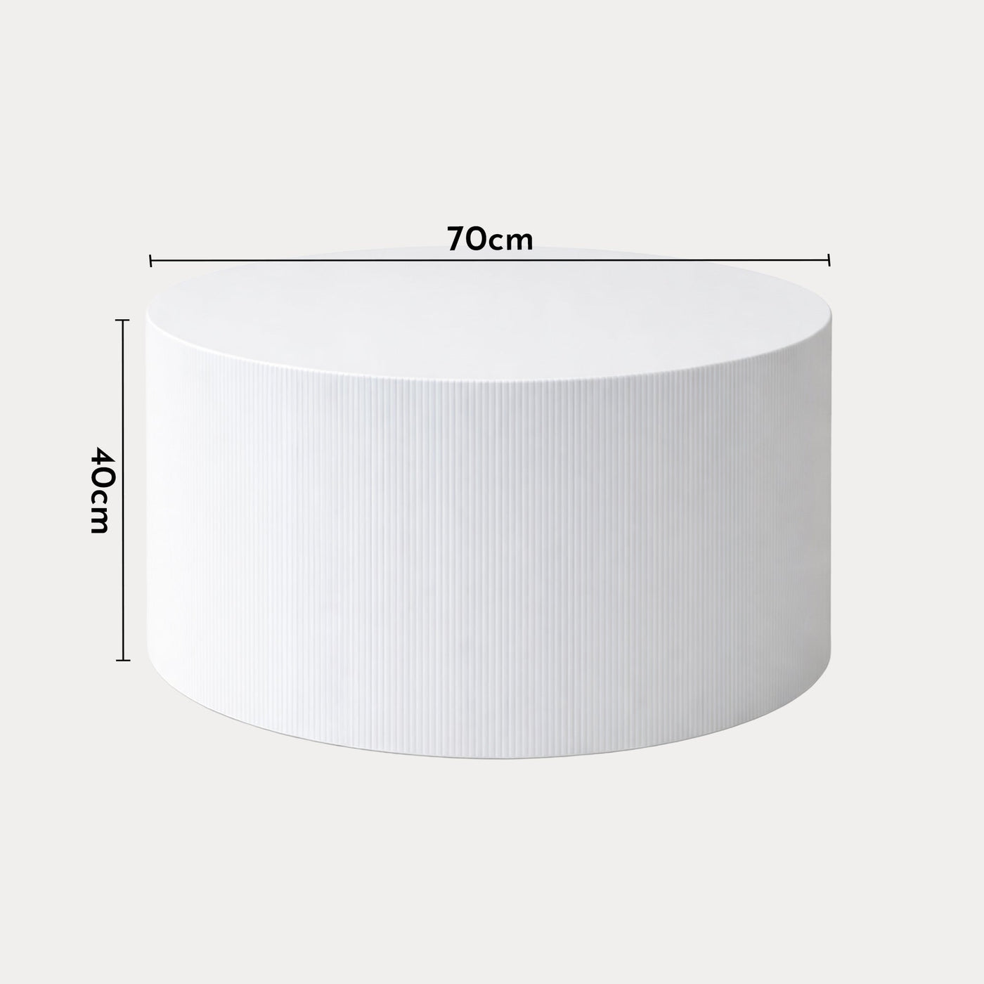 MELIA Table basse ronde en marbre d'ingénierie blanc D70 cm - Table basse - Mobilier Deco