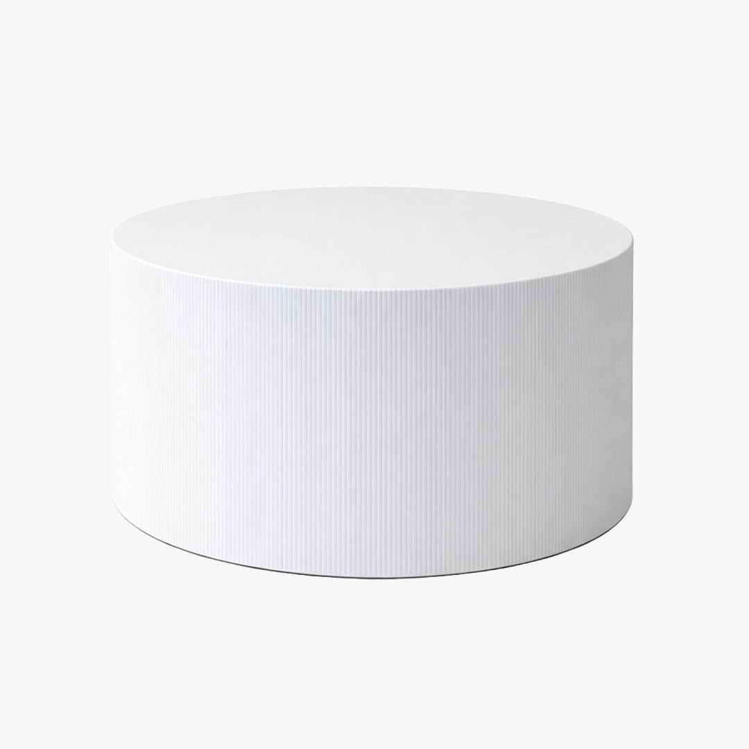 MELIA Table basse ronde en marbre d'ingénierie blanc D70 cm - Table basse - Mobilier Deco