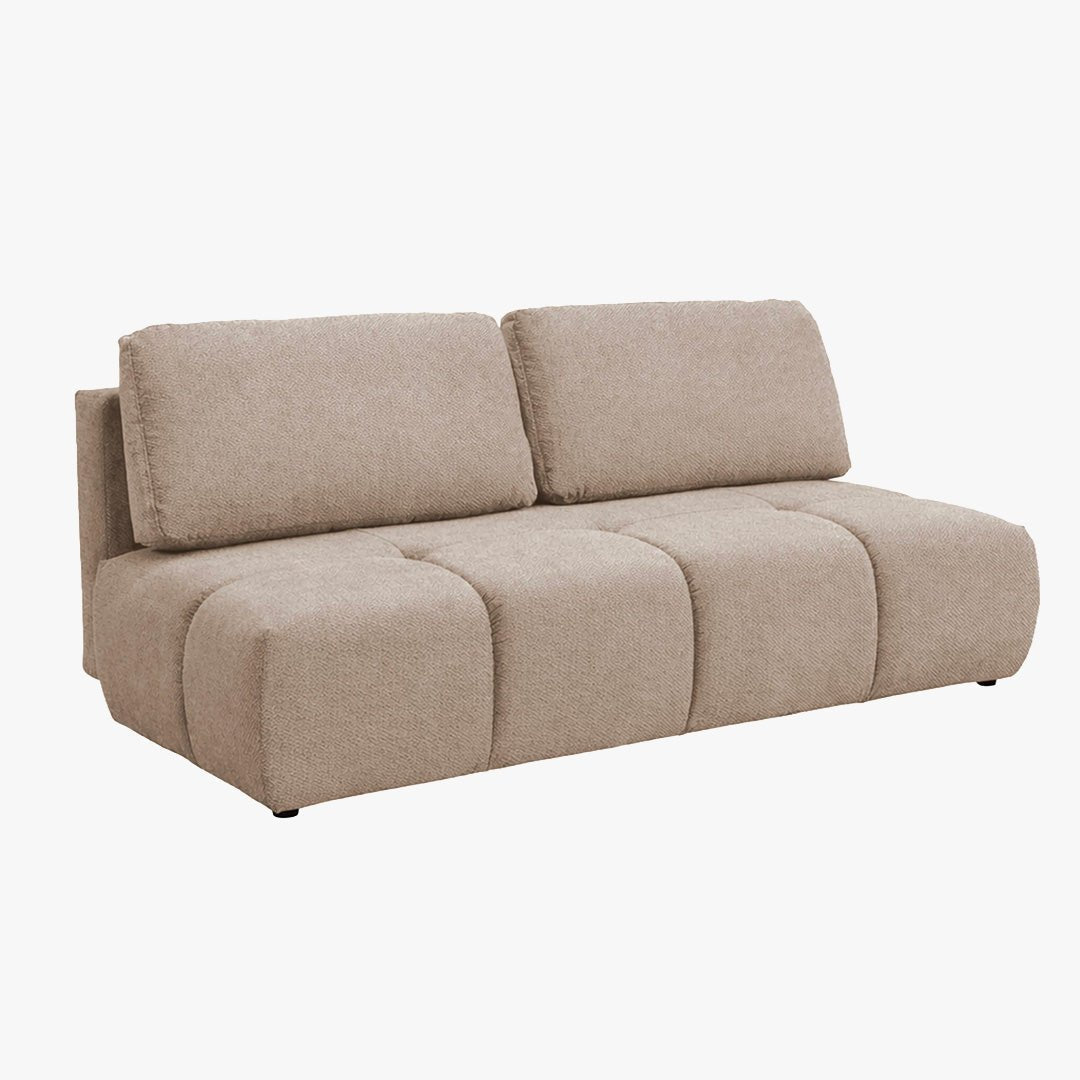 MELVA Canapé 3 places convertible avec coffre en tissu beige - Canapés convertibles - Mobilier Deco