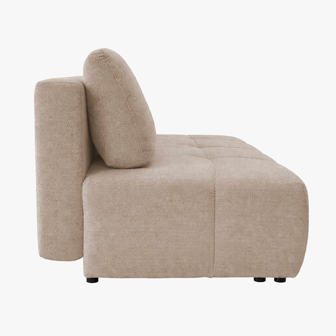MELVA Canapé 3 places convertible avec coffre en tissu beige - Canapés convertibles - Mobilier Deco