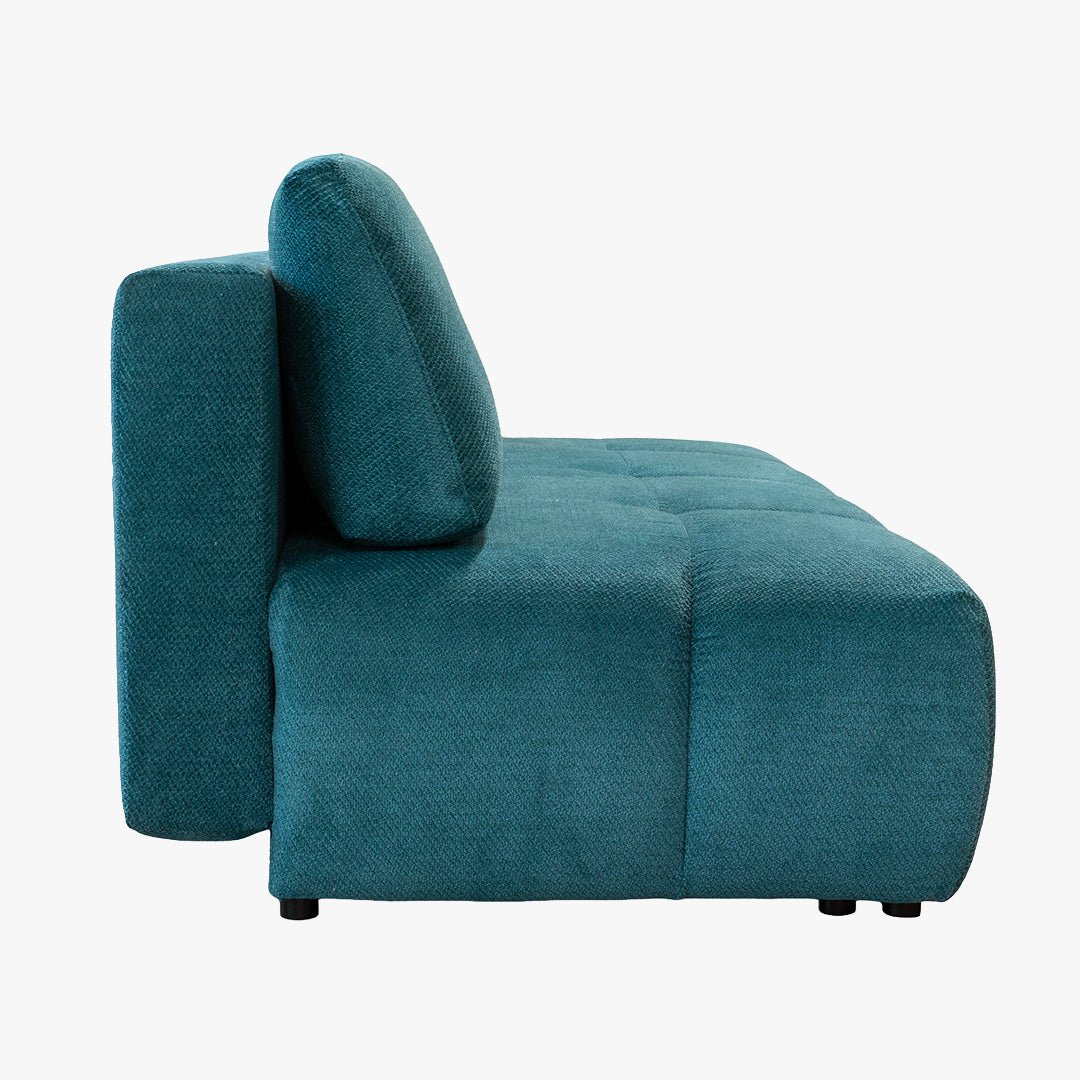 MELVA Canapé 3 places convertible avec coffre en tissu bleu - Canapés convertibles - Mobilier Deco