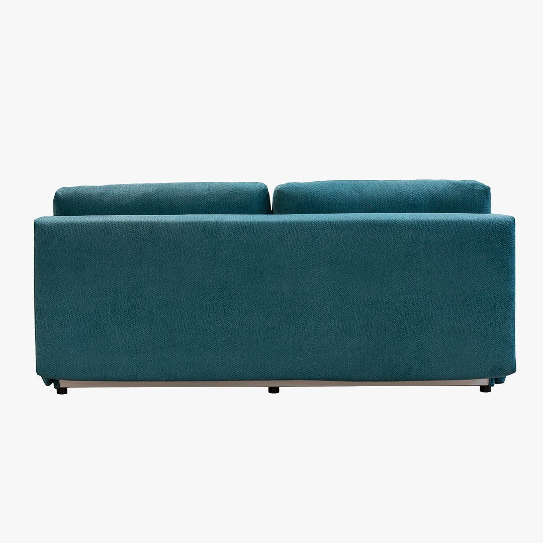 MELVA Canapé 3 places convertible avec coffre en tissu bleu - Canapés convertibles - Mobilier Deco