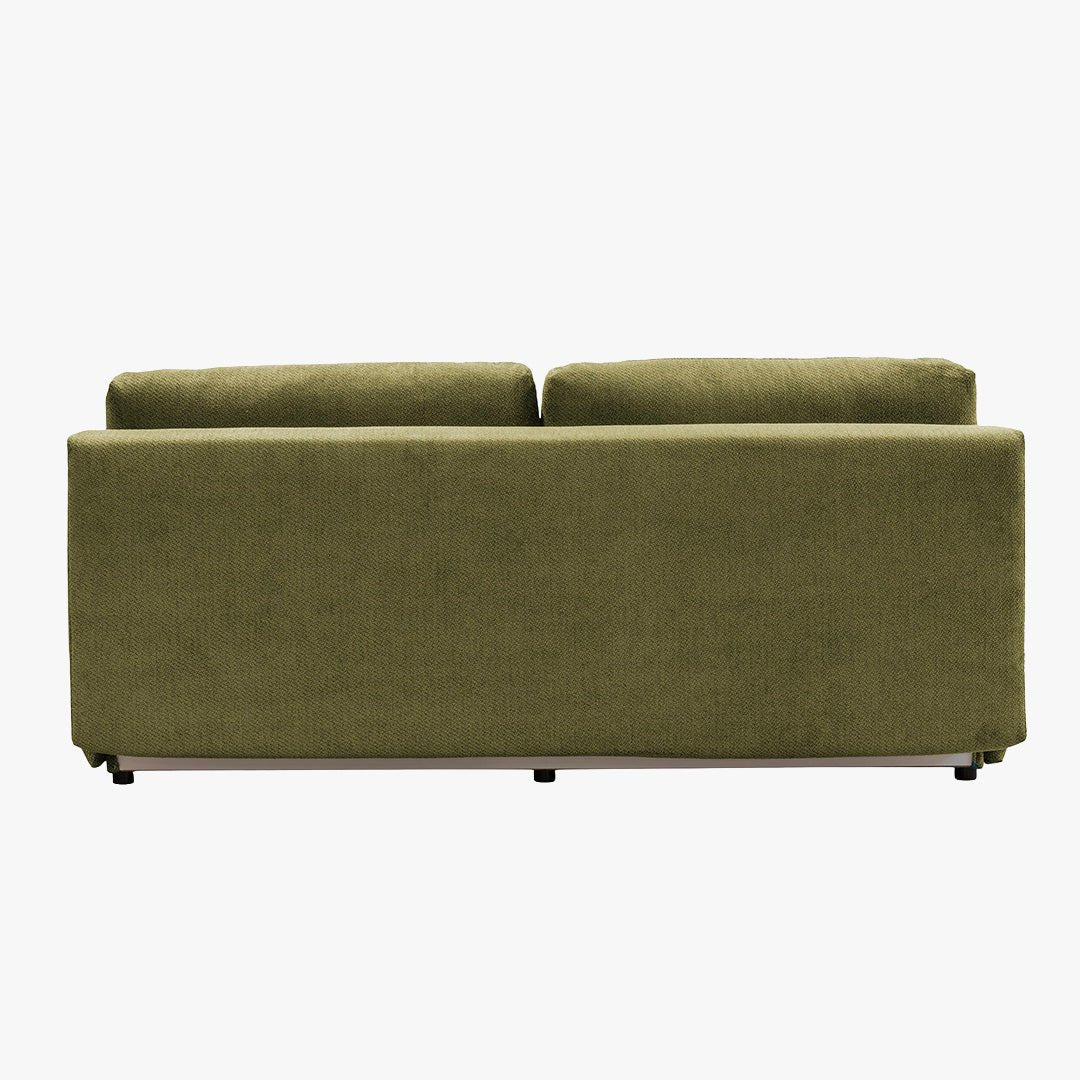 MELVA Canapé 3 places convertible avec coffre en tissu vert - Canapés convertibles - Mobilier Deco