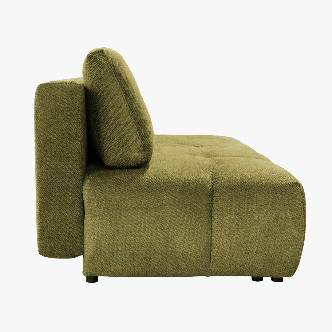MELVA Canapé 3 places convertible avec coffre en tissu vert - Canapés convertibles - Mobilier Deco
