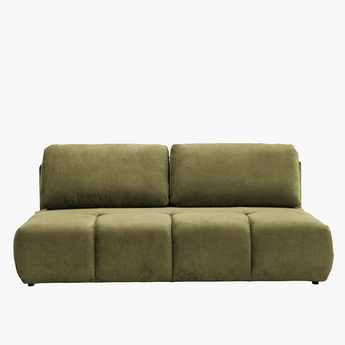 MELVA Canapé 3 places convertible avec coffre en tissu vert - Canapés convertibles - Mobilier Deco