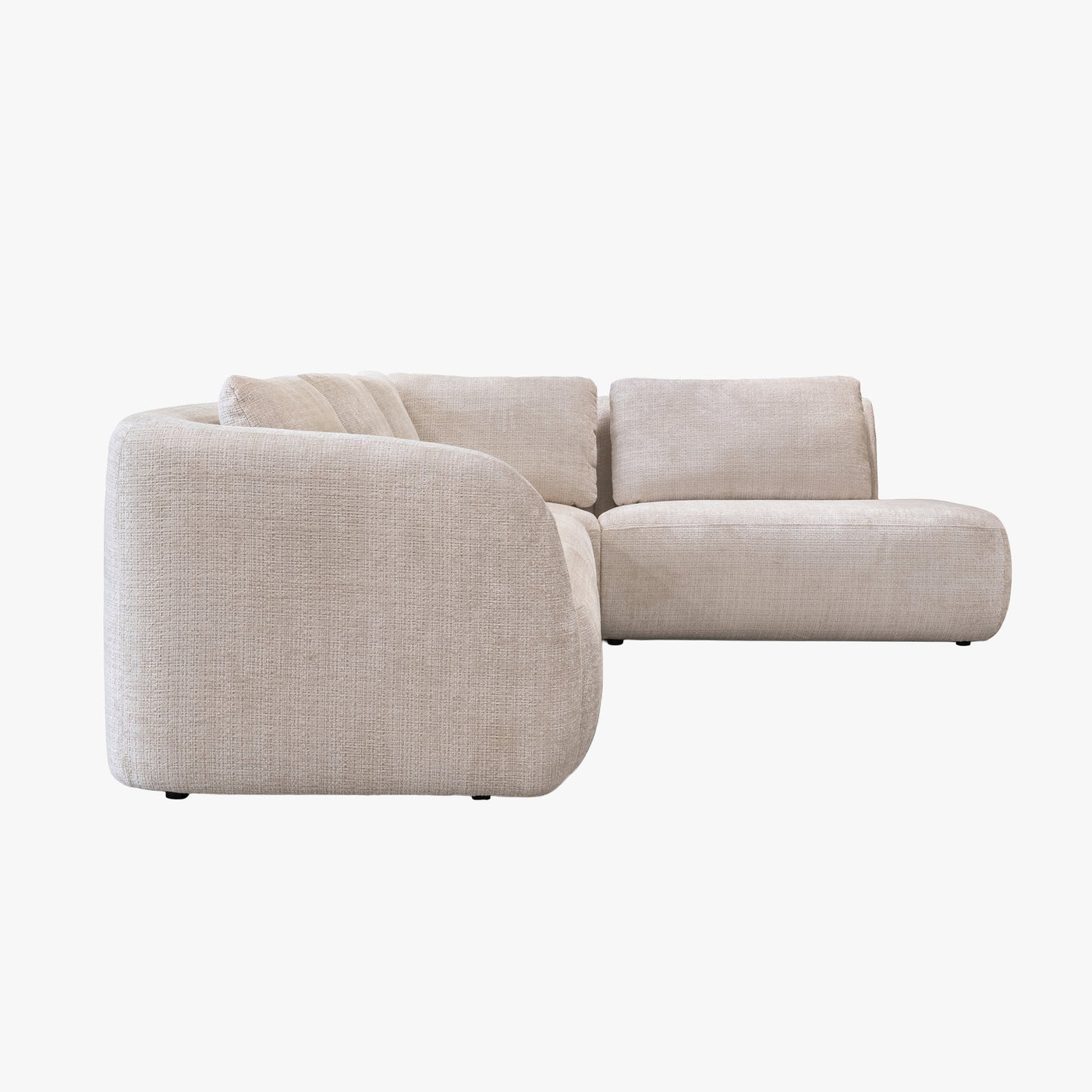 MERYA Canapé d'angle modulable en tissu beige - Angle droit - Canapés d'angle - Mobilier Deco