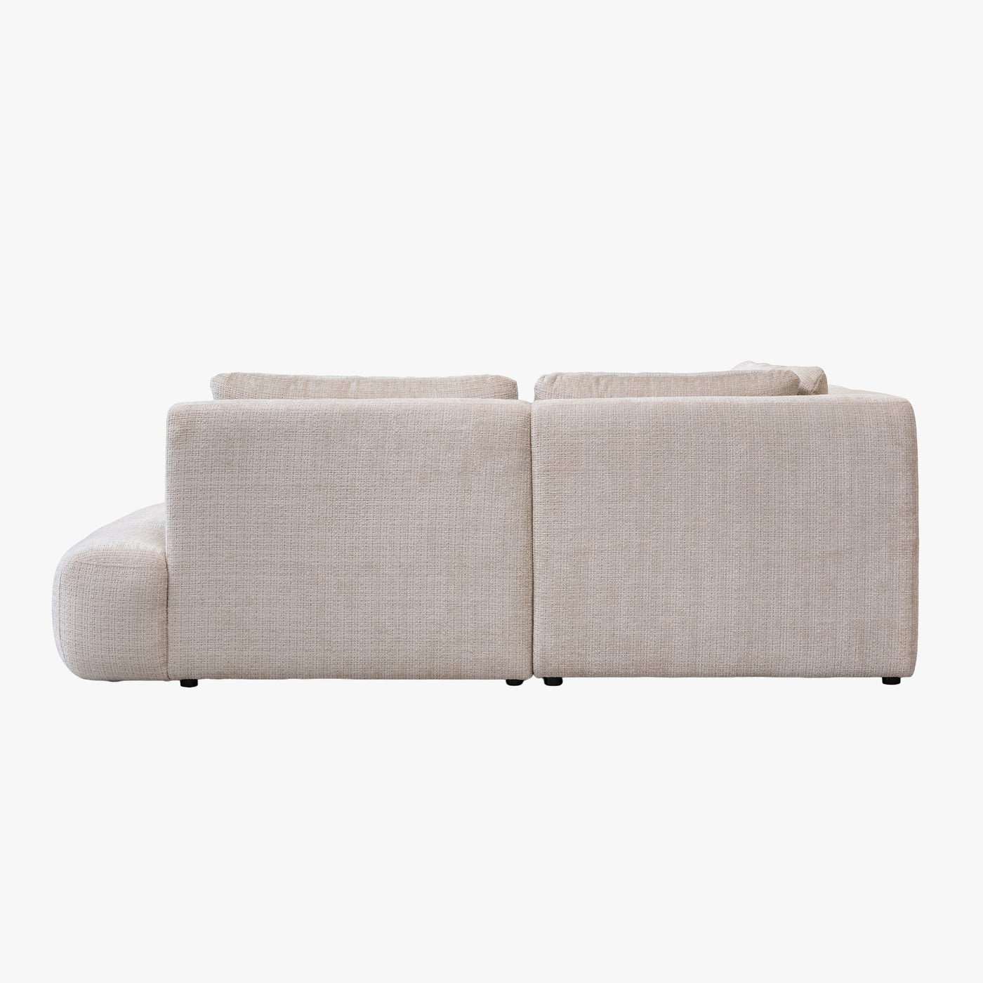 MERYA Canapé d'angle modulable en tissu beige - Angle droit - Canapés d'angle - Mobilier Deco