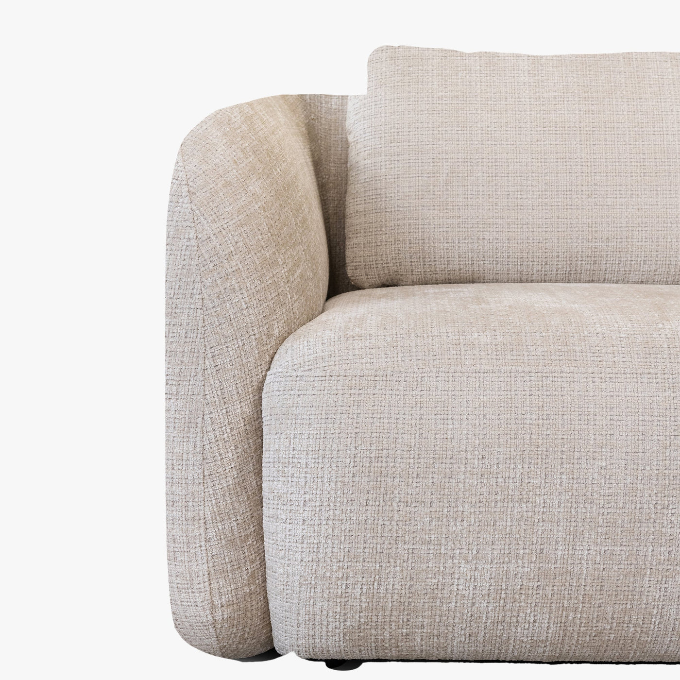 MERYA Canapé d'angle modulable en tissu beige - Angle droit - Canapés d'angle - Mobilier Deco