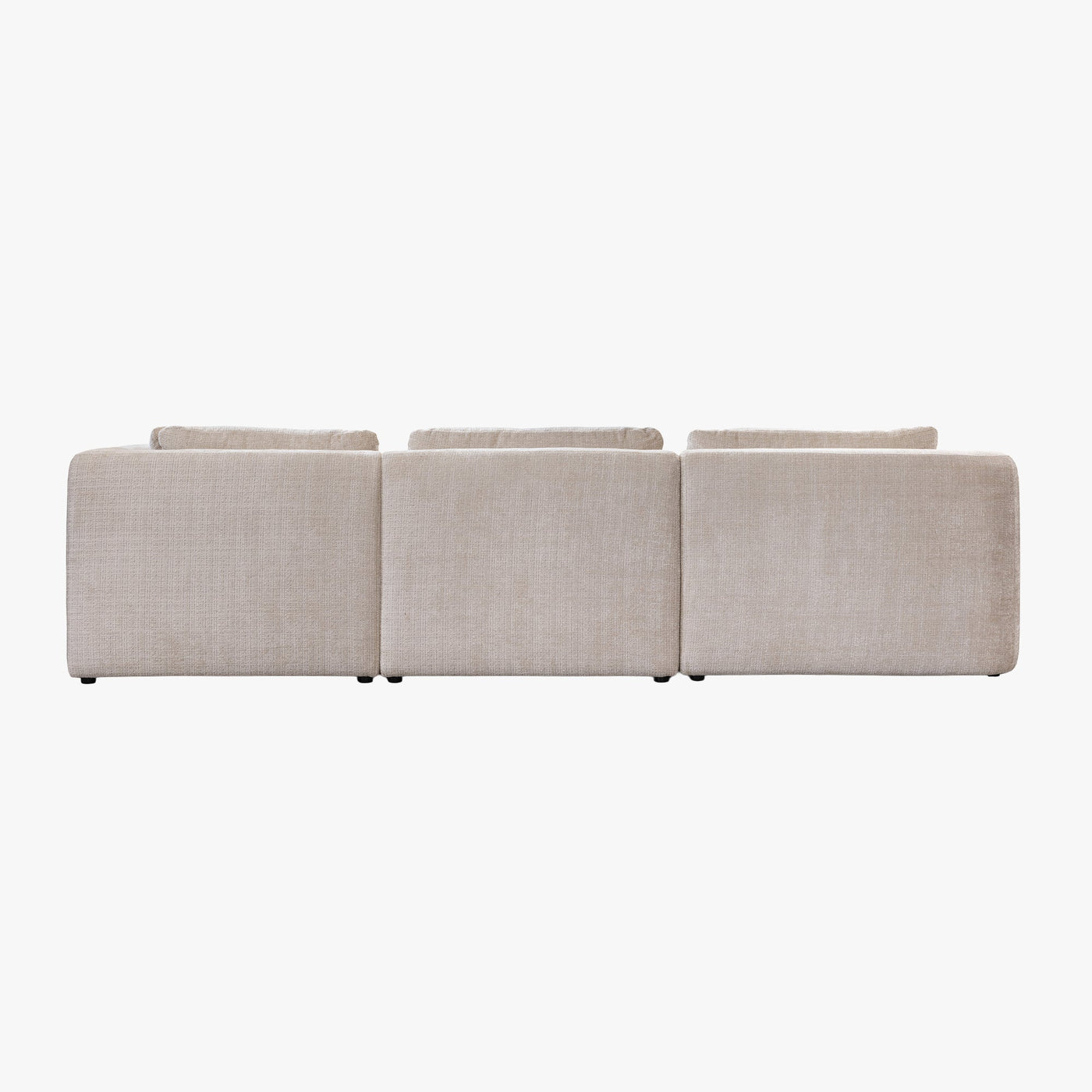 MERYA Canapé d'angle modulable en tissu beige - Angle droit - Canapés d'angle - Mobilier Deco