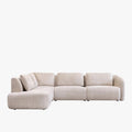 MERYA Canapé d'angle modulable en tissu beige - Angle gauche