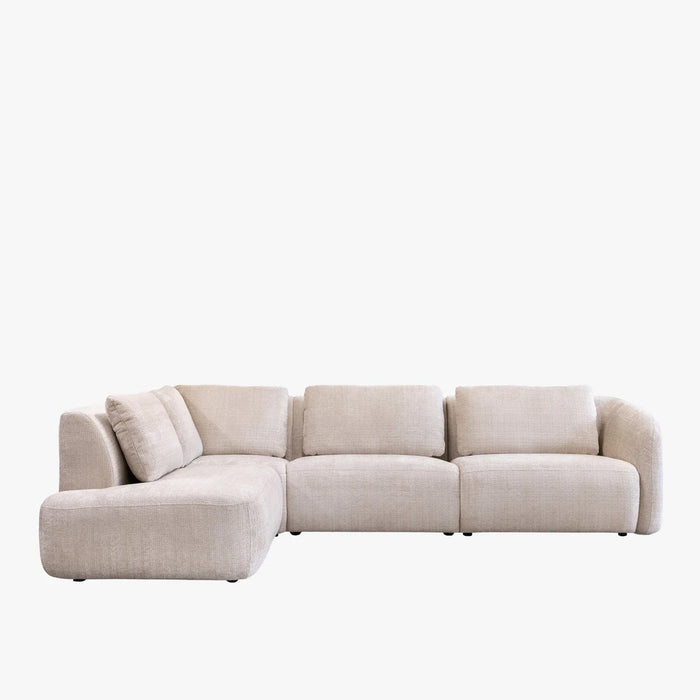 MERYA Canapé d'angle modulable en tissu beige - Angle gauche
