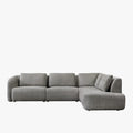 MERYA Canapé d'angle modulable en tissu gris - Angle droit