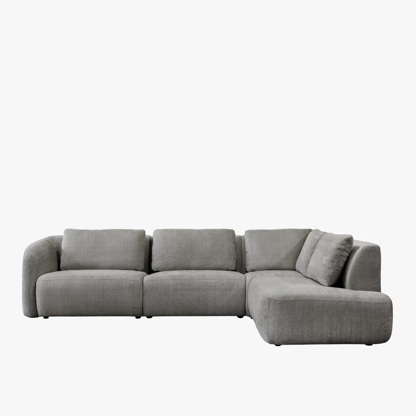 MERYA Canapé d'angle modulable en tissu gris - Angle droit - Canapés d'angle - Mobilier Deco