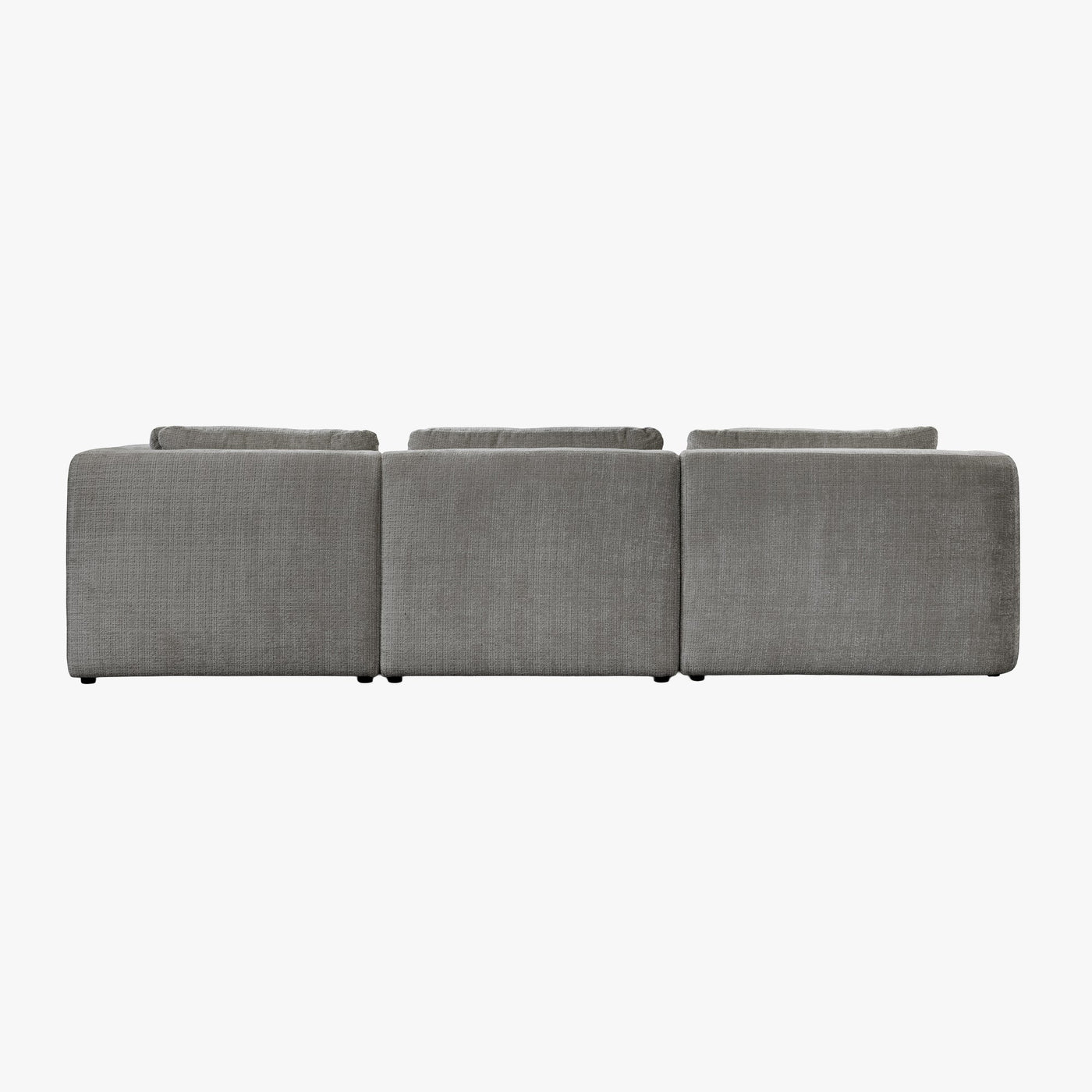 MERYA Canapé d'angle modulable en tissu gris - Angle droit - Canapés d'angle - Mobilier Deco
