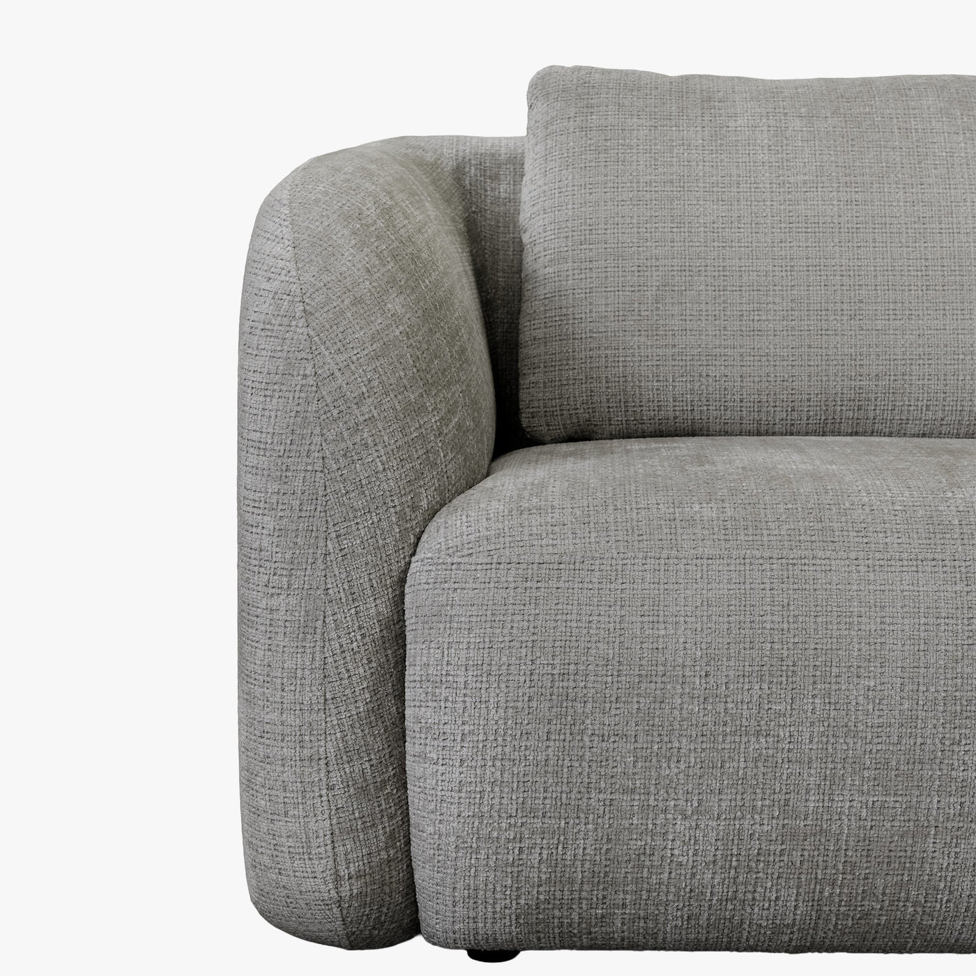 MERYA Canapé d'angle modulable en tissu gris - Angle droit - Canapés d'angle - Mobilier Deco