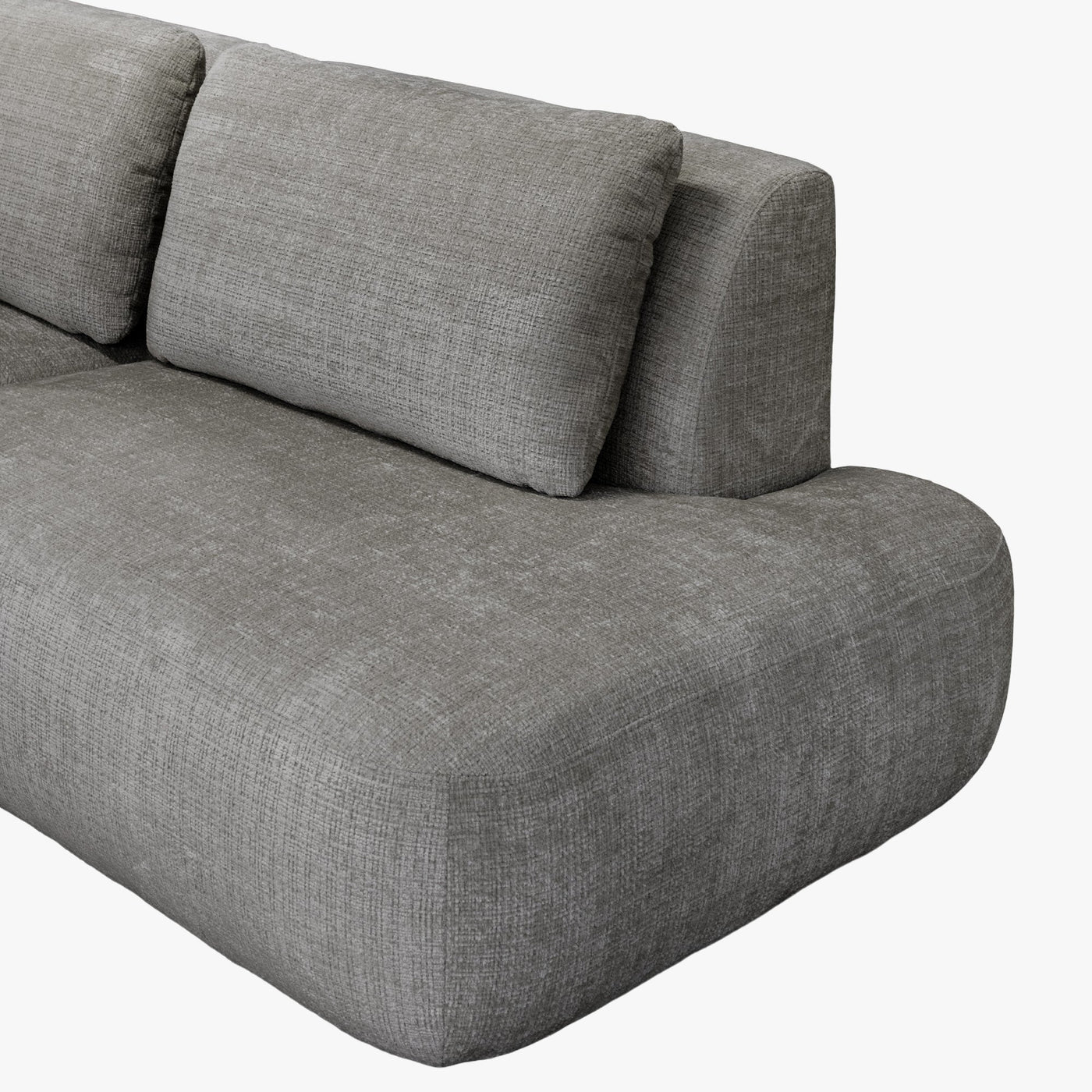 MERYA Canapé d'angle modulable en tissu gris - Angle droit - Canapés d'angle - Mobilier Deco