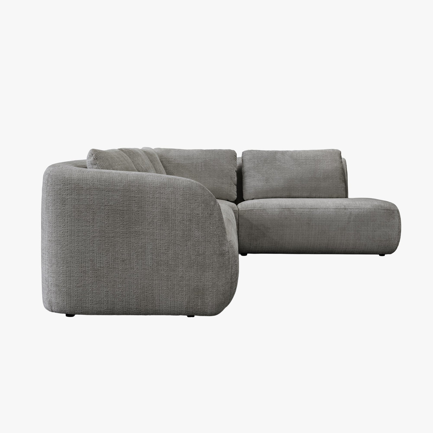 MERYA Canapé d'angle modulable en tissu gris - Angle droit - Canapés d'angle - Mobilier Deco