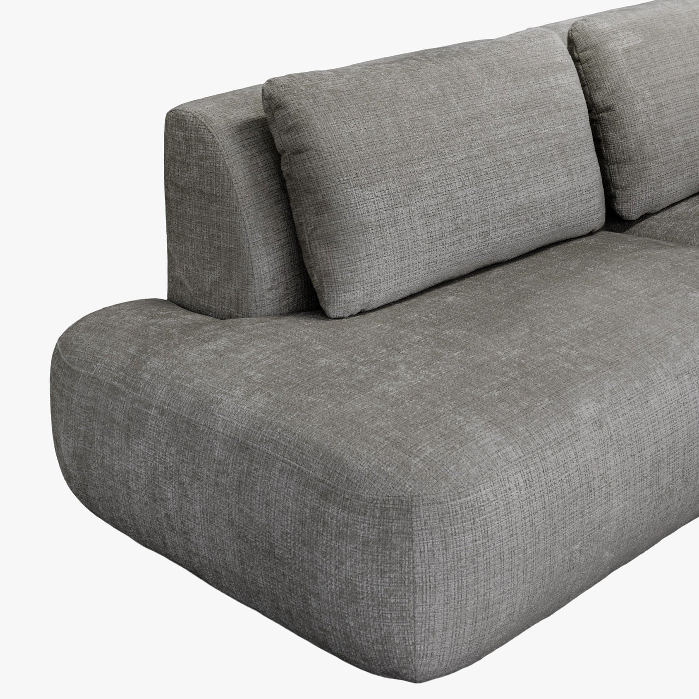 MERYA Canapé d'angle modulable en tissu gris - Angle gauche - Canapés d'angle - Mobilier Deco