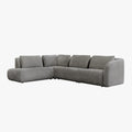 MERYA Canapé d'angle modulable en tissu gris - Angle gauche
