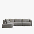 MERYA Canapé d'angle modulable en tissu gris - Angle gauche