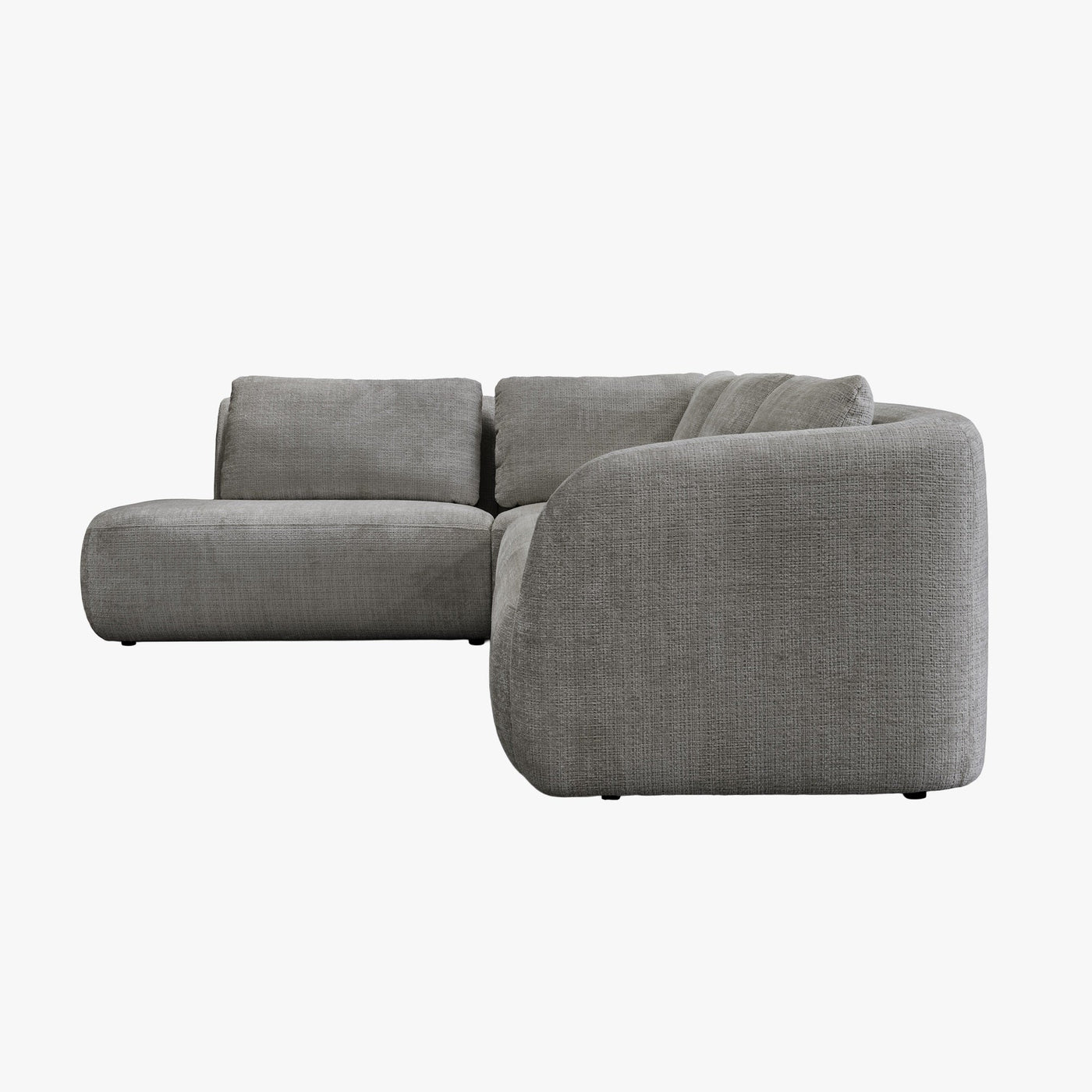 MERYA Canapé d'angle modulable en tissu gris - Angle gauche - Canapés d'angle - Mobilier Deco