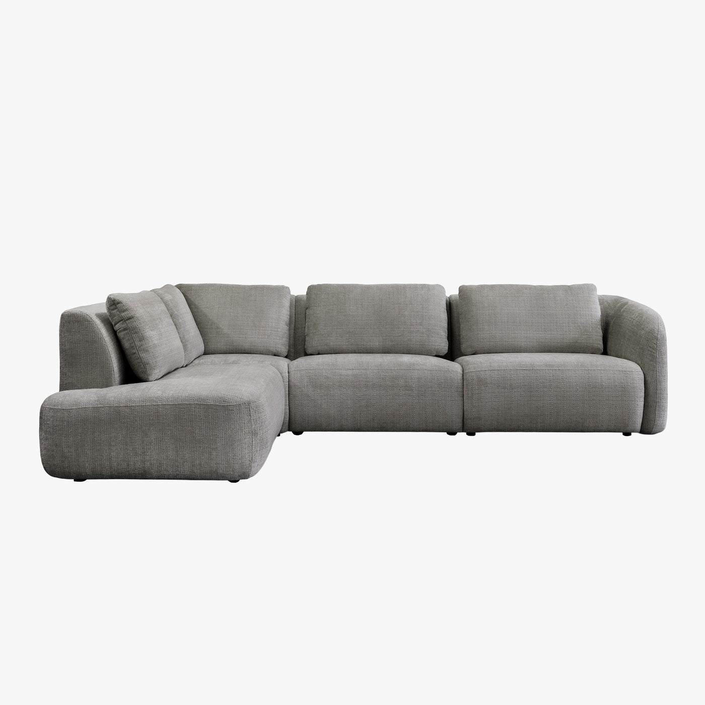 MERYA Canapé d'angle modulable en tissu gris - Angle gauche - Canapés d'angle - Mobilier Deco