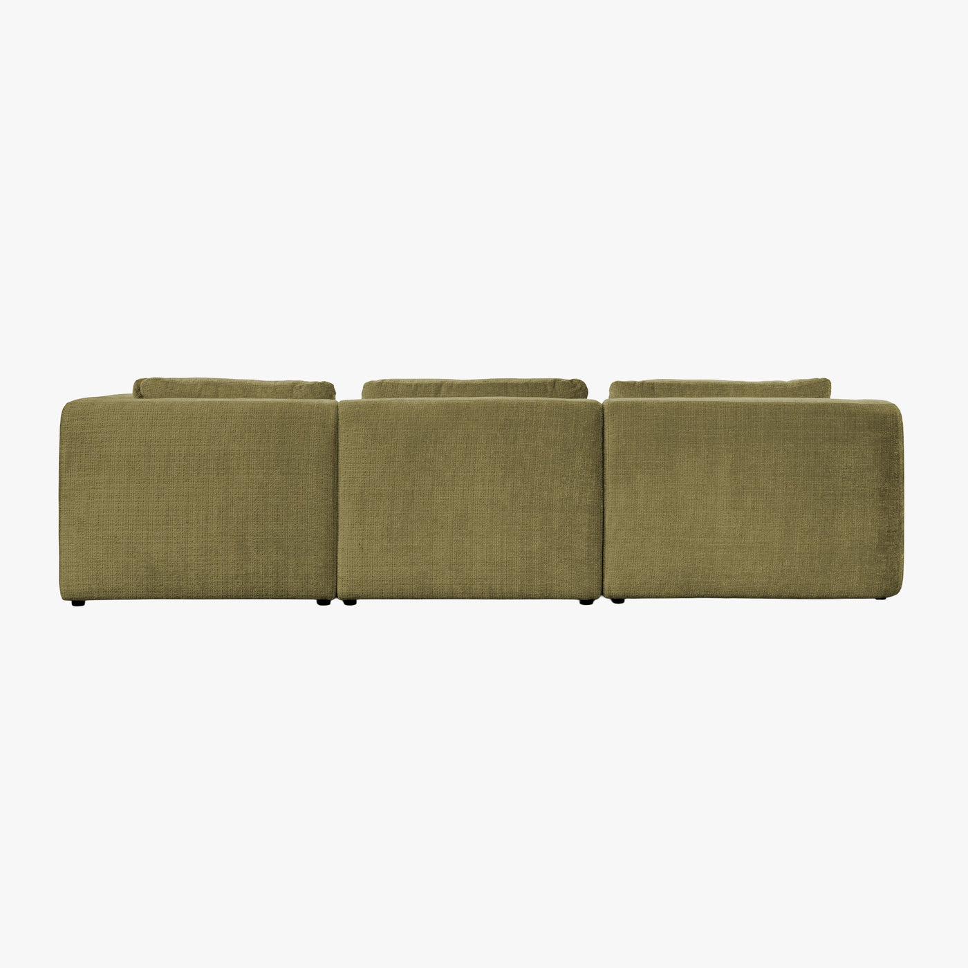 MERYA Canapé d'angle modulable en tissu vert olive - Angle droit - Canapés d'angle - Mobilier Deco