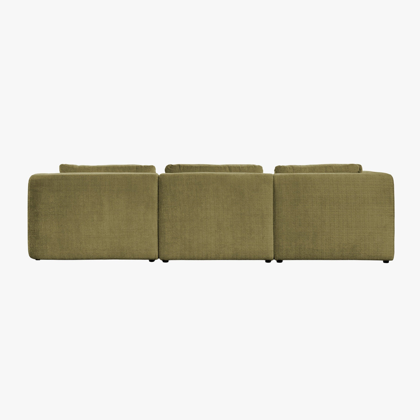MERYA Canapé d'angle modulable en tissu vert olive - Angle gauche - Canapés d'angle - Mobilier Deco