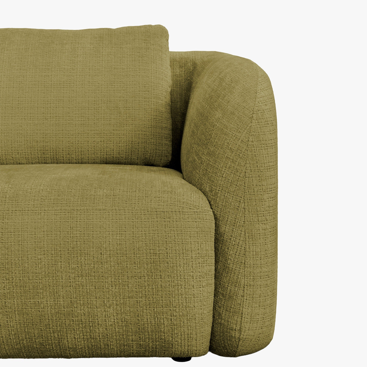 MERYA Canapé d'angle modulable en tissu vert olive - Angle gauche - Canapés d'angle - Mobilier Deco