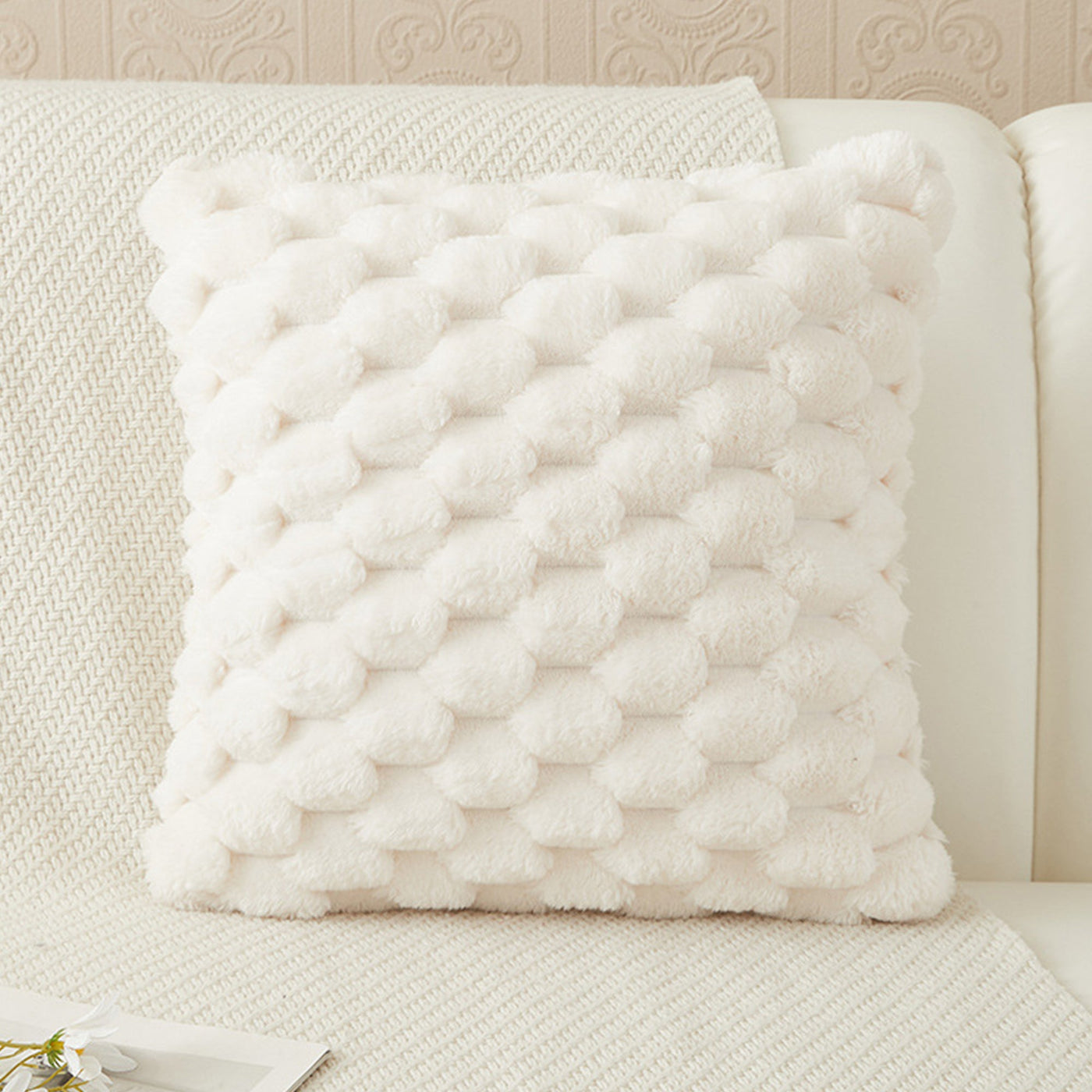 MEYS Coussin carré en tissu blanc 45x45 cm - Coussins - Mobilier Deco