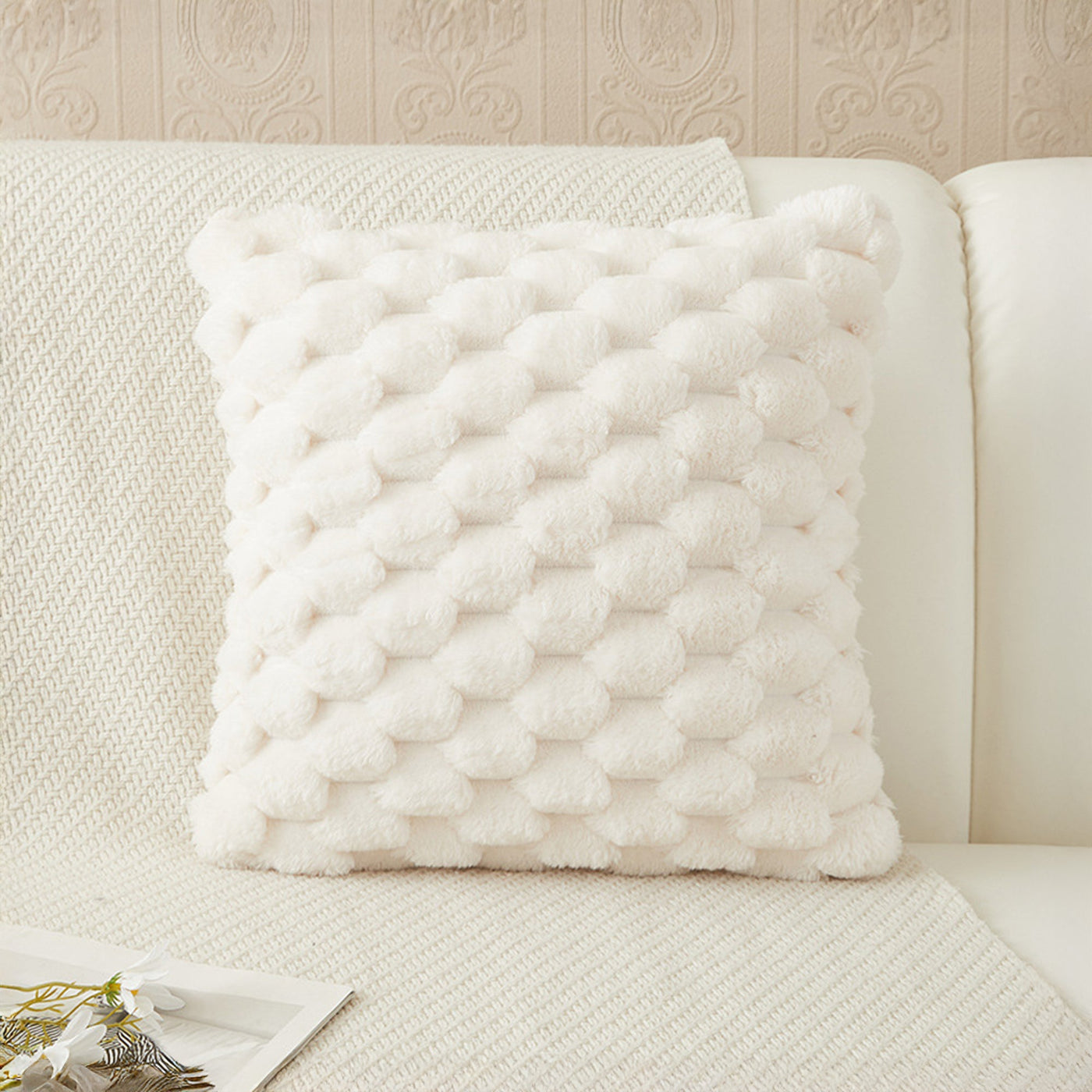 MEYS Coussin carré en tissu blanc 45x45 cm - Coussins - Mobilier Deco
