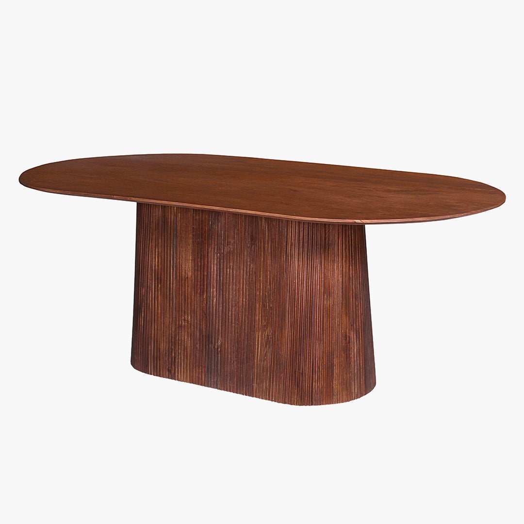 MIGUEL XL Table à manger ovale en bois de manguier brun clair 230 cm - Table à manger - Mobilier Deco