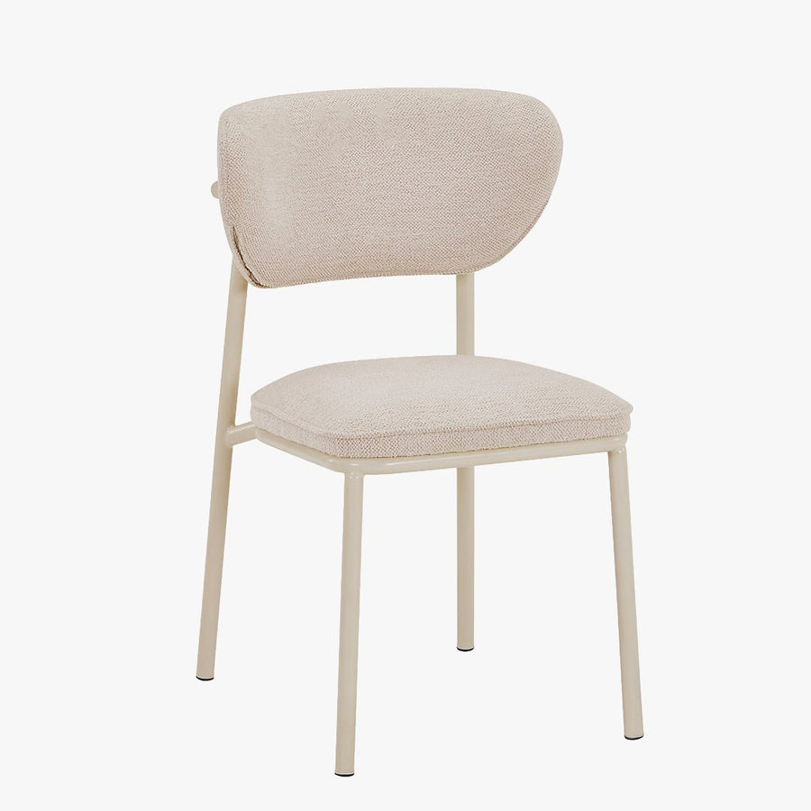 MILA Lot de 2 chaises en tissu beige piètement en métal beige — aperçu vidéo