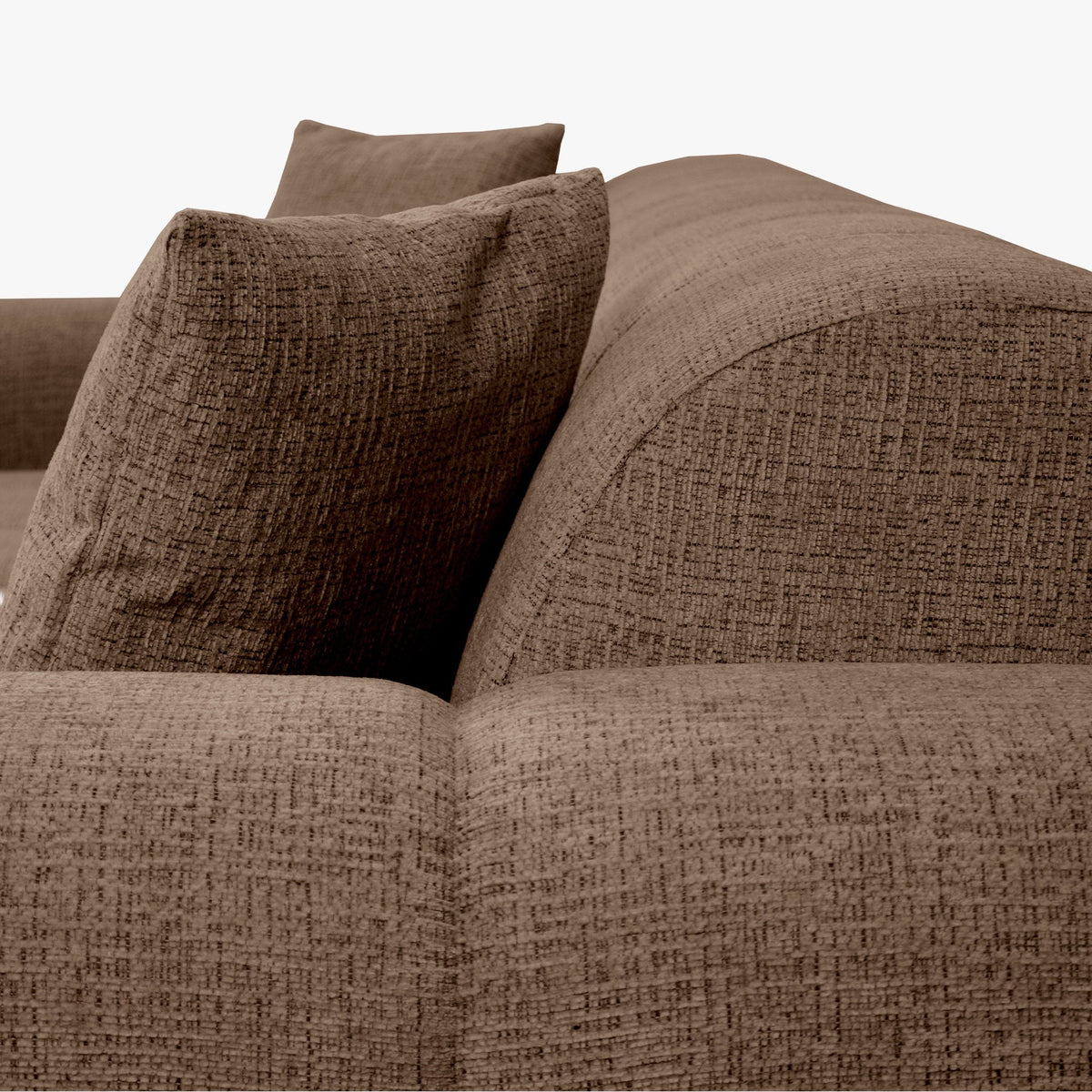 MILAN Canapé d'angle convertible en tissu taupe - Angle droit - Mobilier Deco