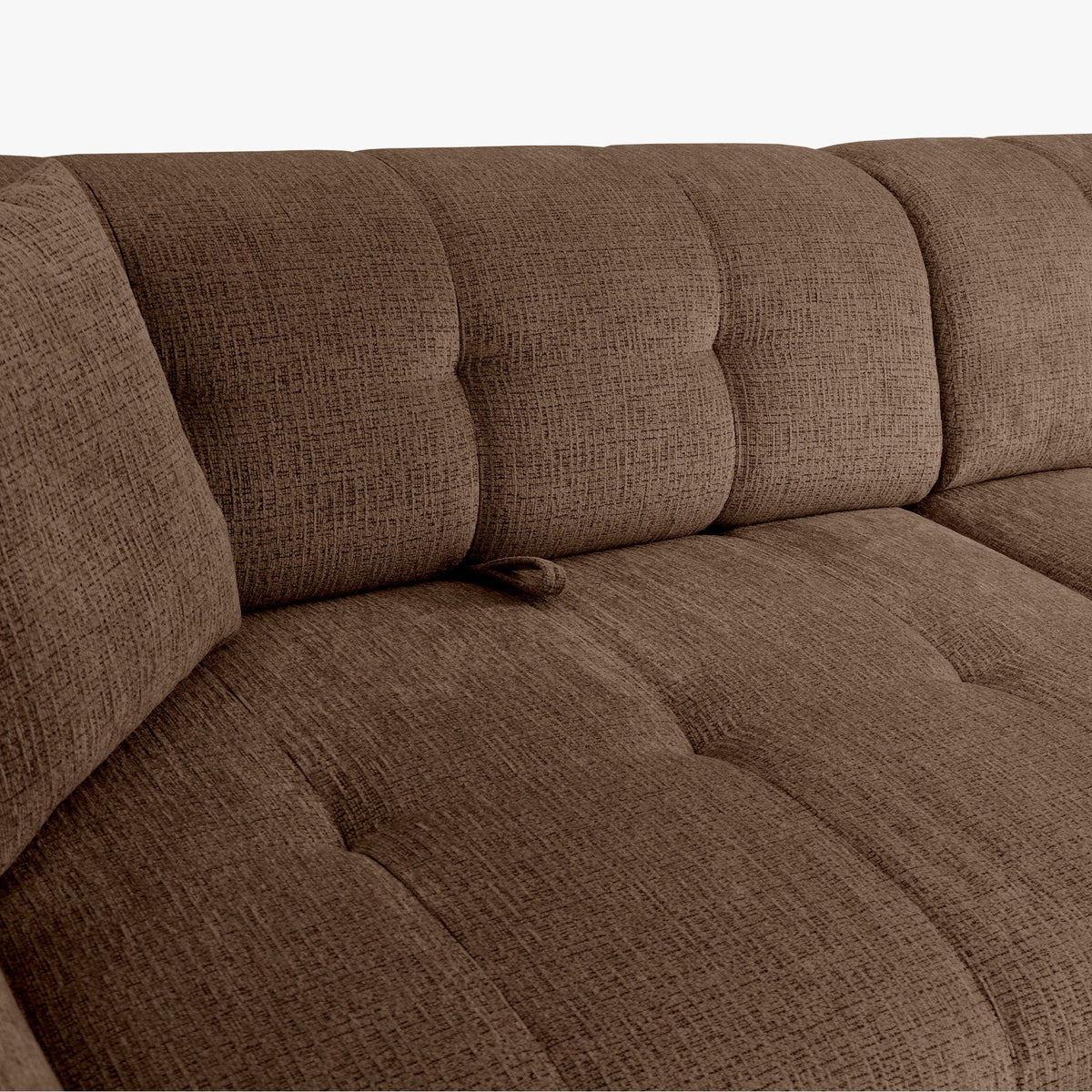 MILAN Canapé d'angle convertible en tissu taupe - Angle droit - Mobilier Deco