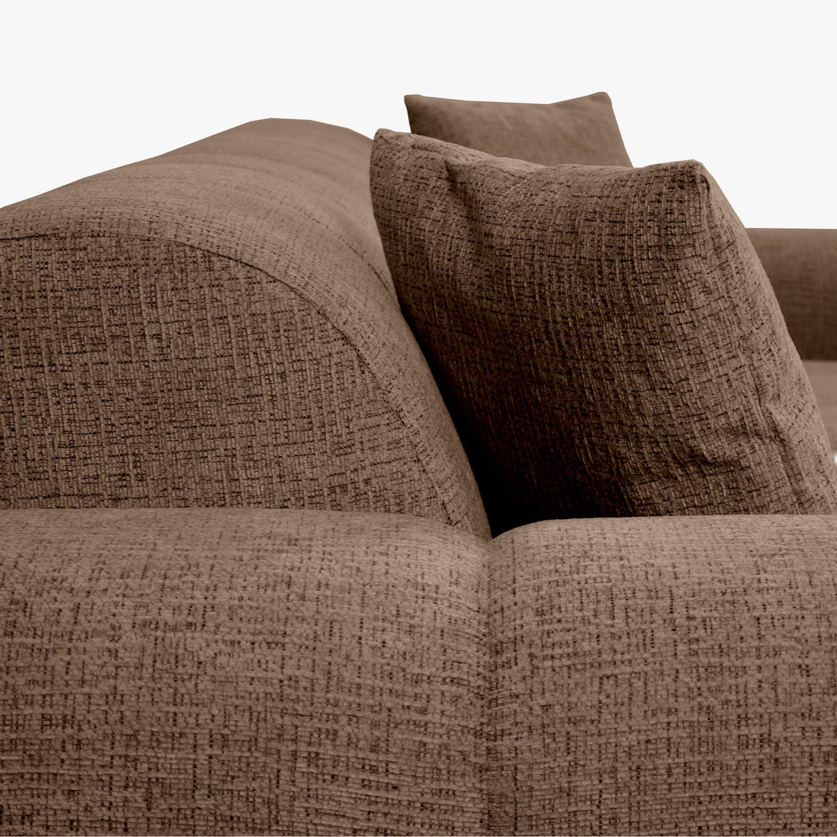 MILAN Canapé d'angle convertible en tissu taupe - Angle gauche - Mobilier Deco
