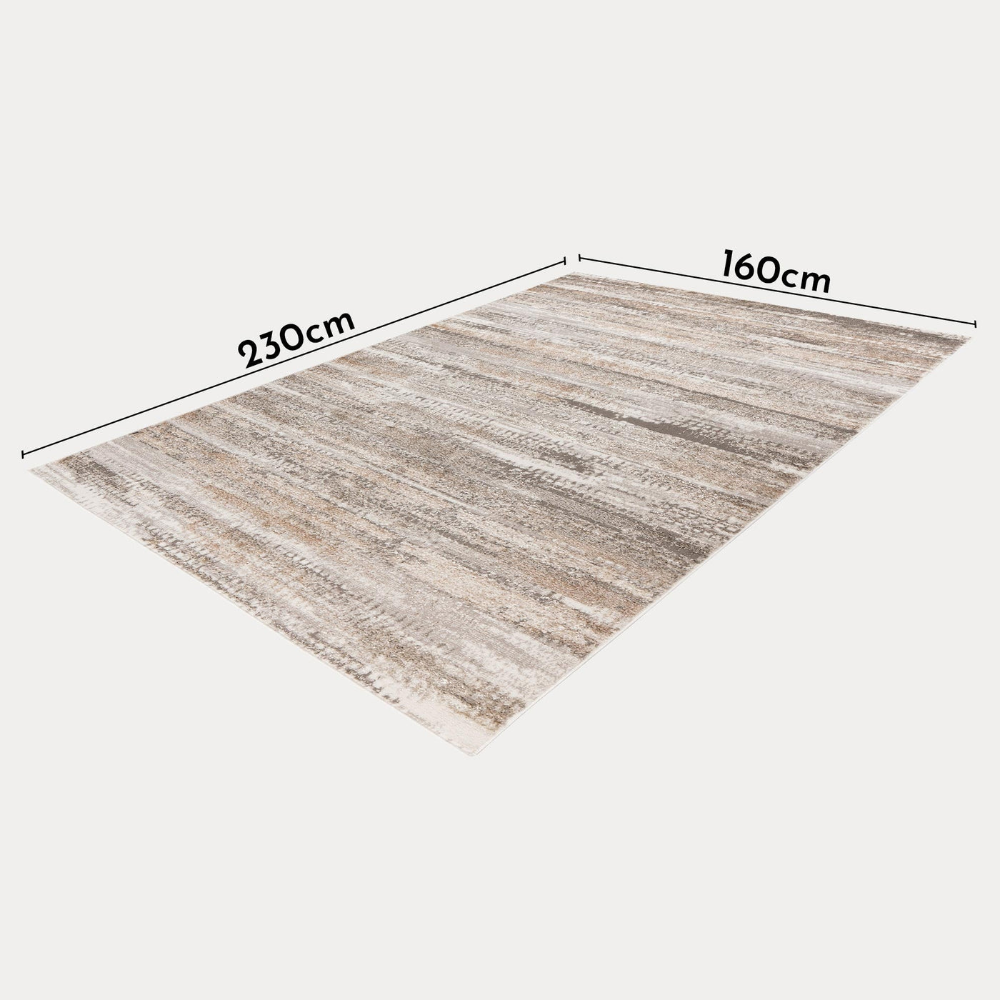 MILAS 2 Tapis en tissu texturé beige - 160x230 cm - Tapis - Mobilier Deco
