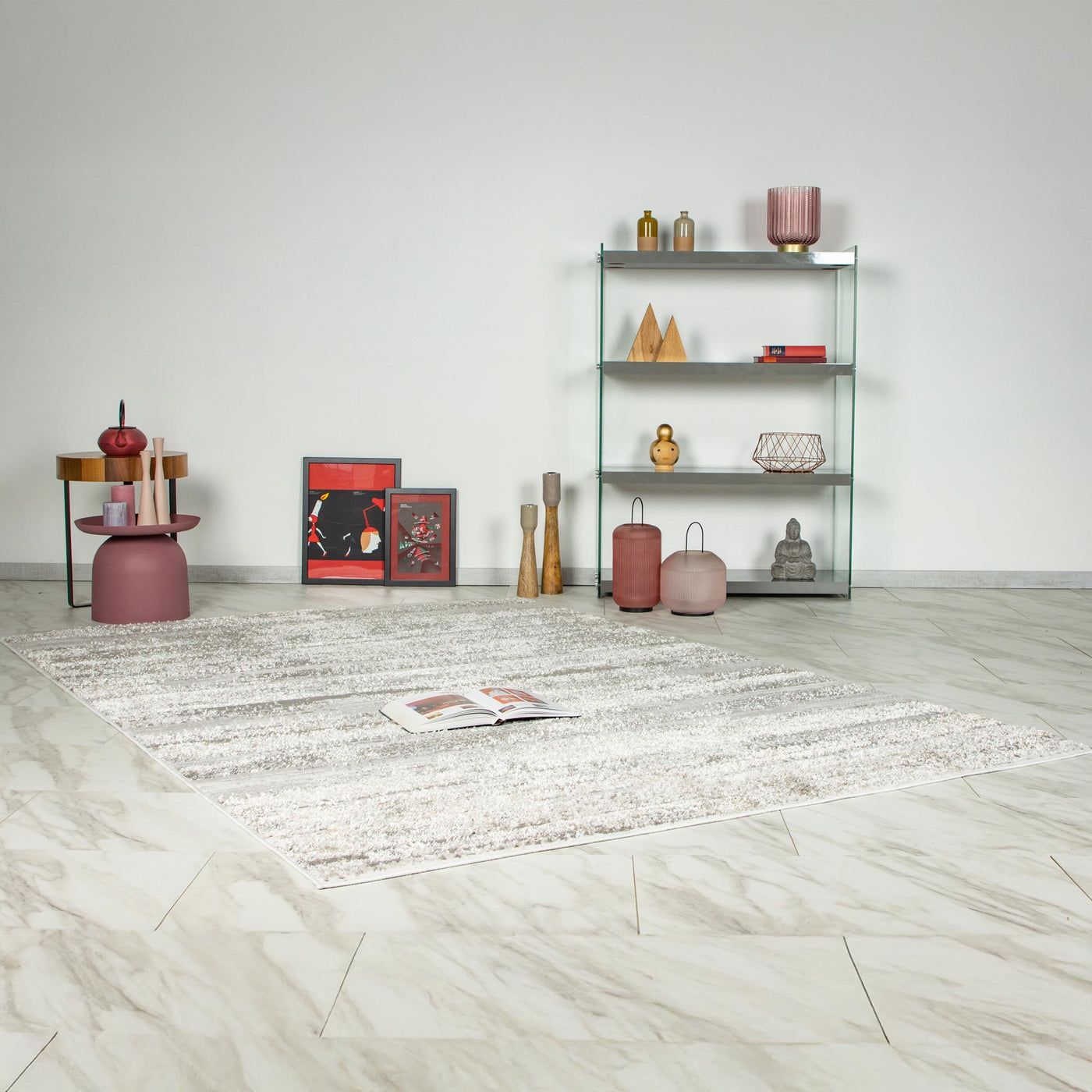 MILAS 2 Tapis en tissu texturé beige - 160x230 cm - Tapis - Mobilier Deco